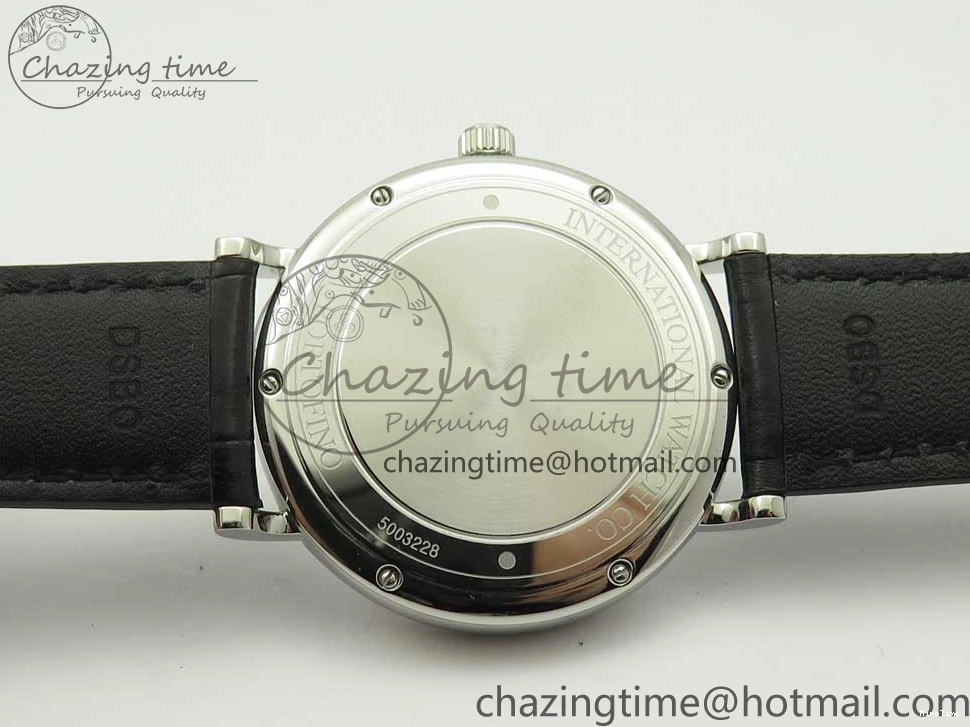 MIROTIME 0322 Affordable Portofino Automatic SS FKF 1:1 Best Edition Black Dial on Black Leather Strap A 7136